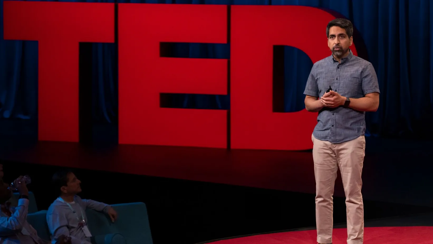 Thumbnail video of Sal Khan giving a TED talk about the future of learning with AI.