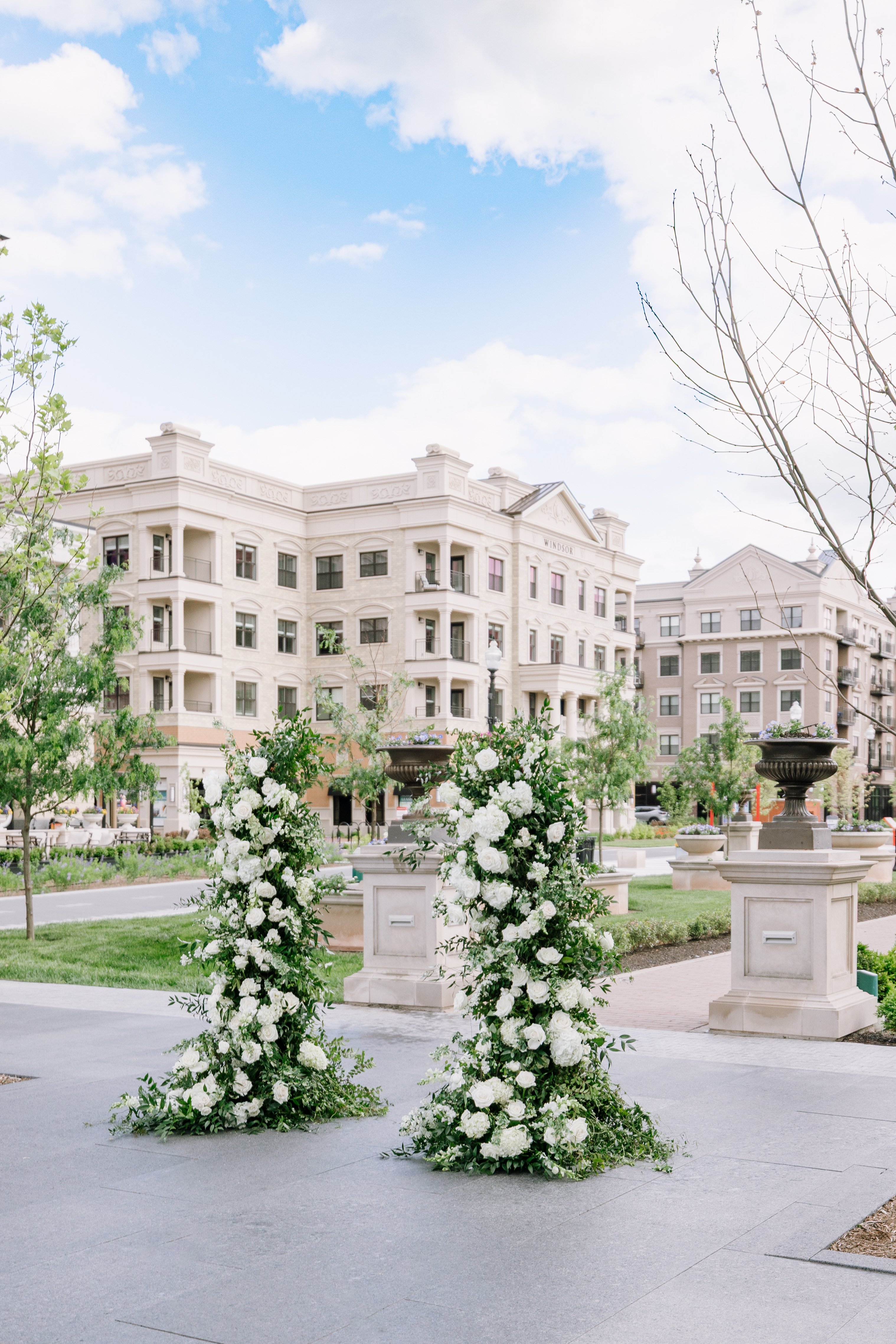 the carmichael hotel carmel indiana wedding ceremony arch
