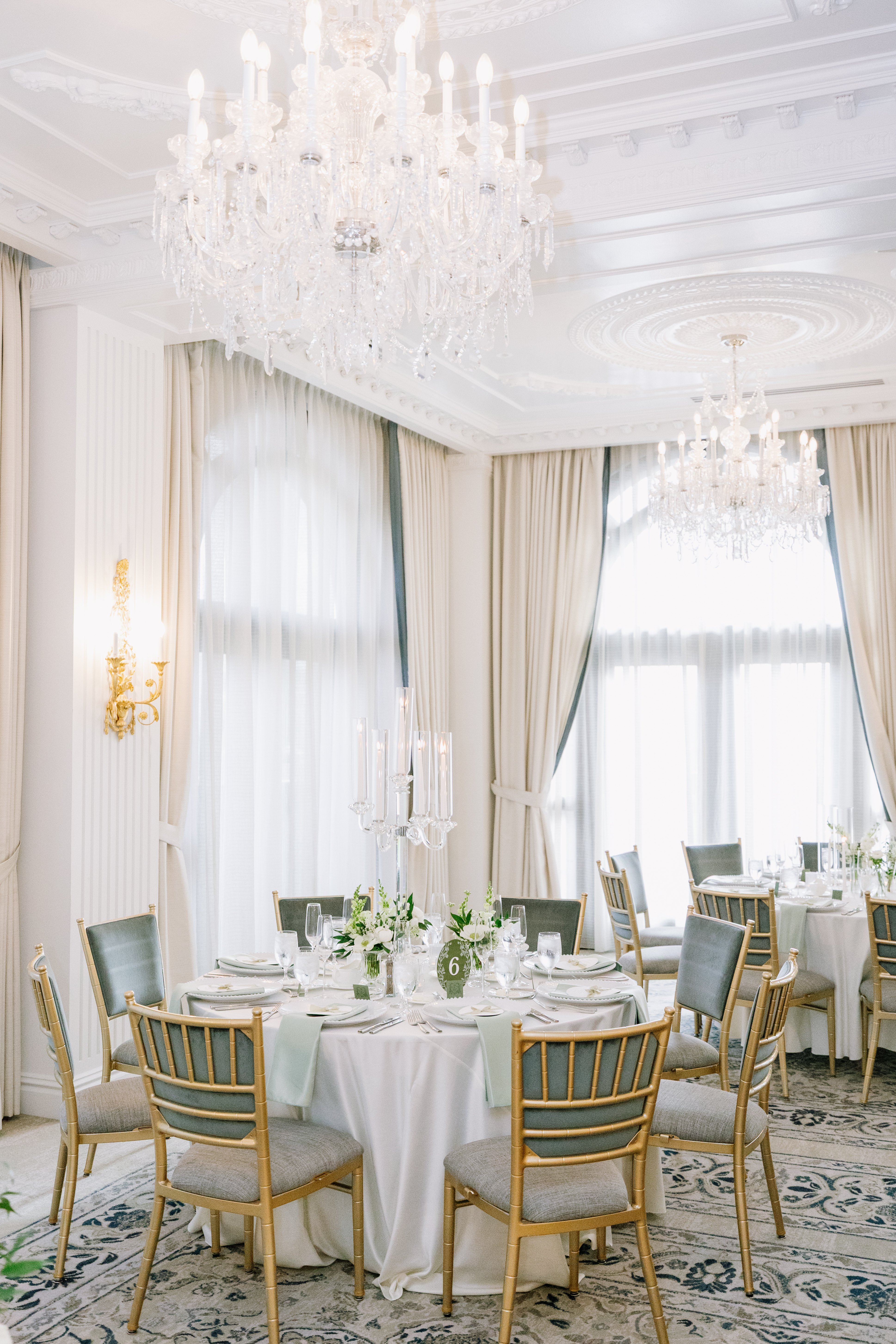 reception tables at the carmichael hotel carmel indiana