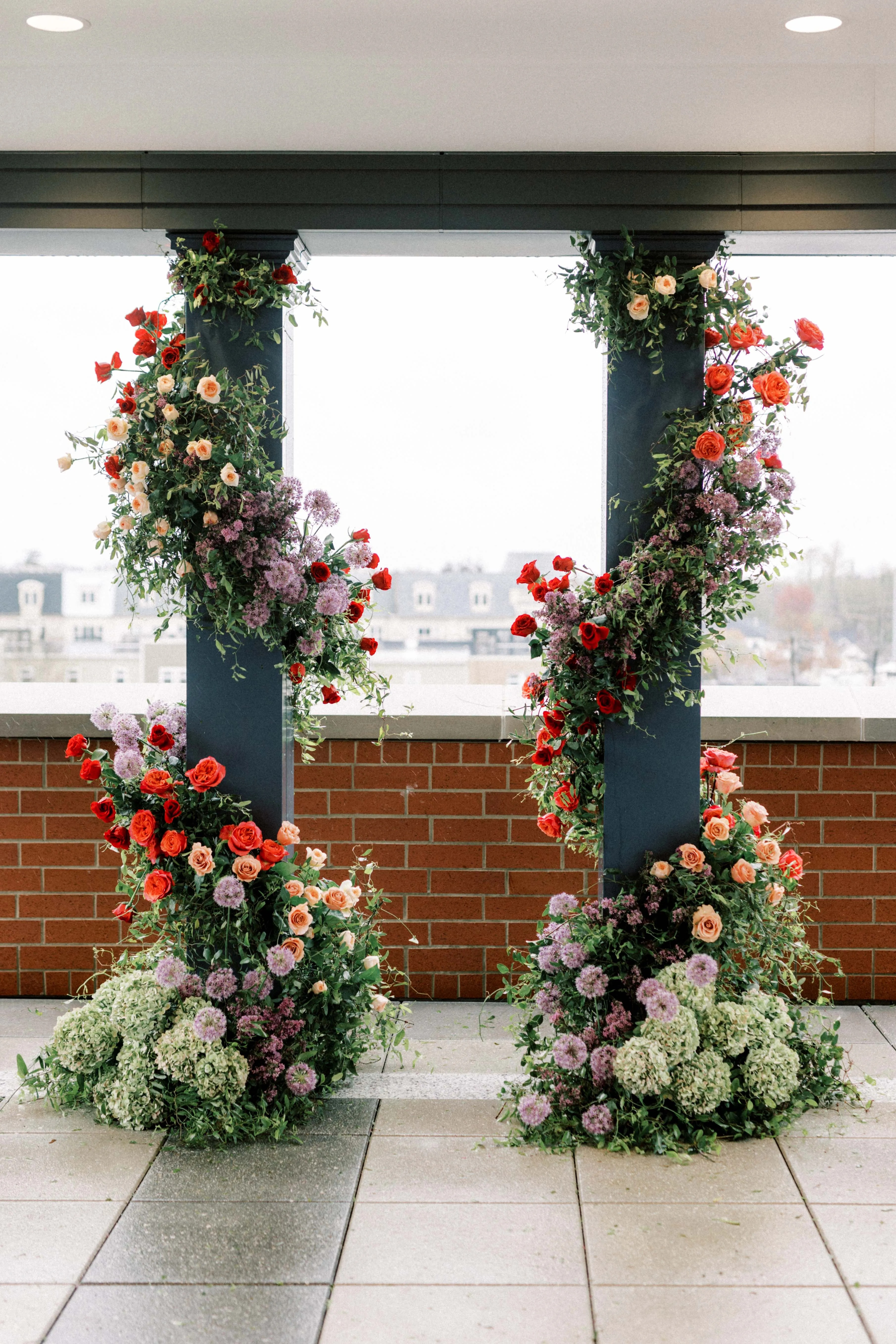 ceremony arrangement done by duet floral studios