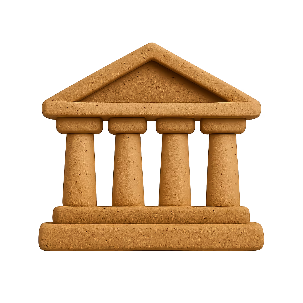 Law symbol of a Greek Judge hall.