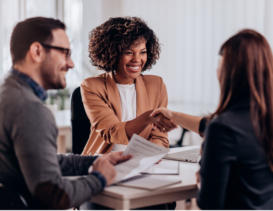 A woman on a interview