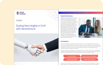 A brochure with a picture of two people shaking hands.