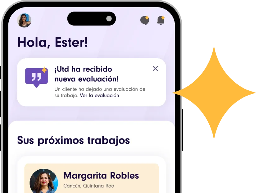 A phone with a screenshot from the Yazta app