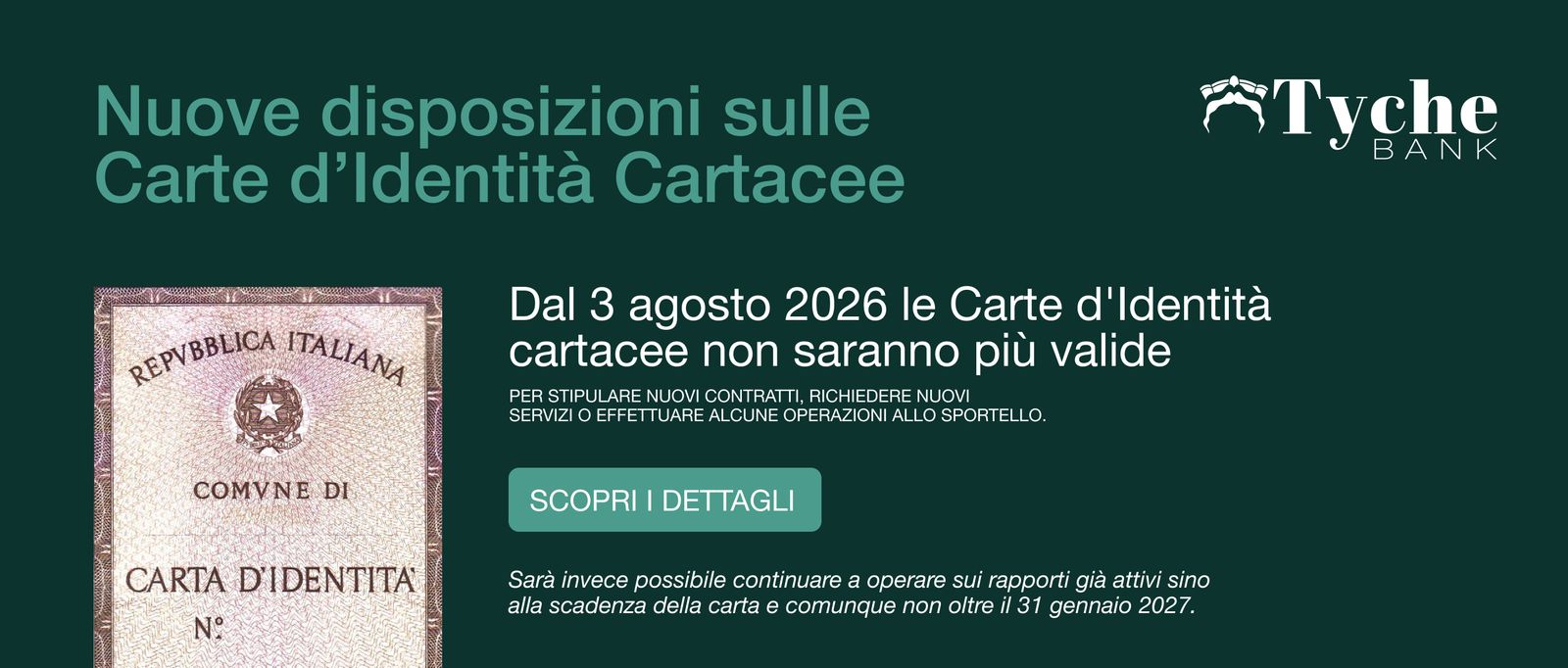 Nuove disposizioni sulle carte d'identità cartacee