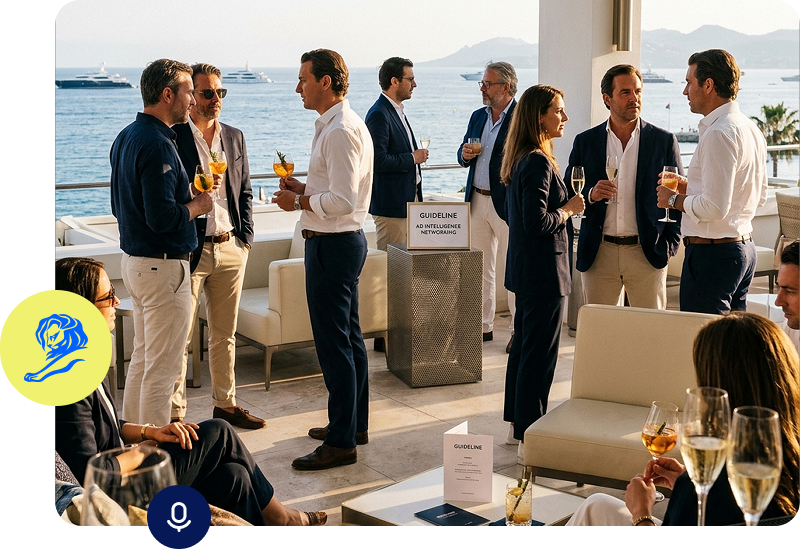Guests having a great time interacting at the Guideline House at Cannes Lions