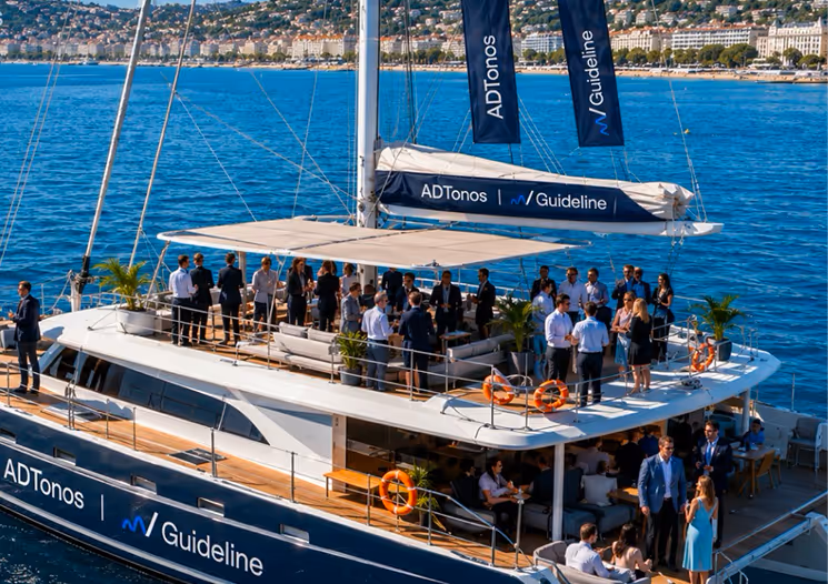 Guests being welcomed into the Guideline House at Cannes Lions