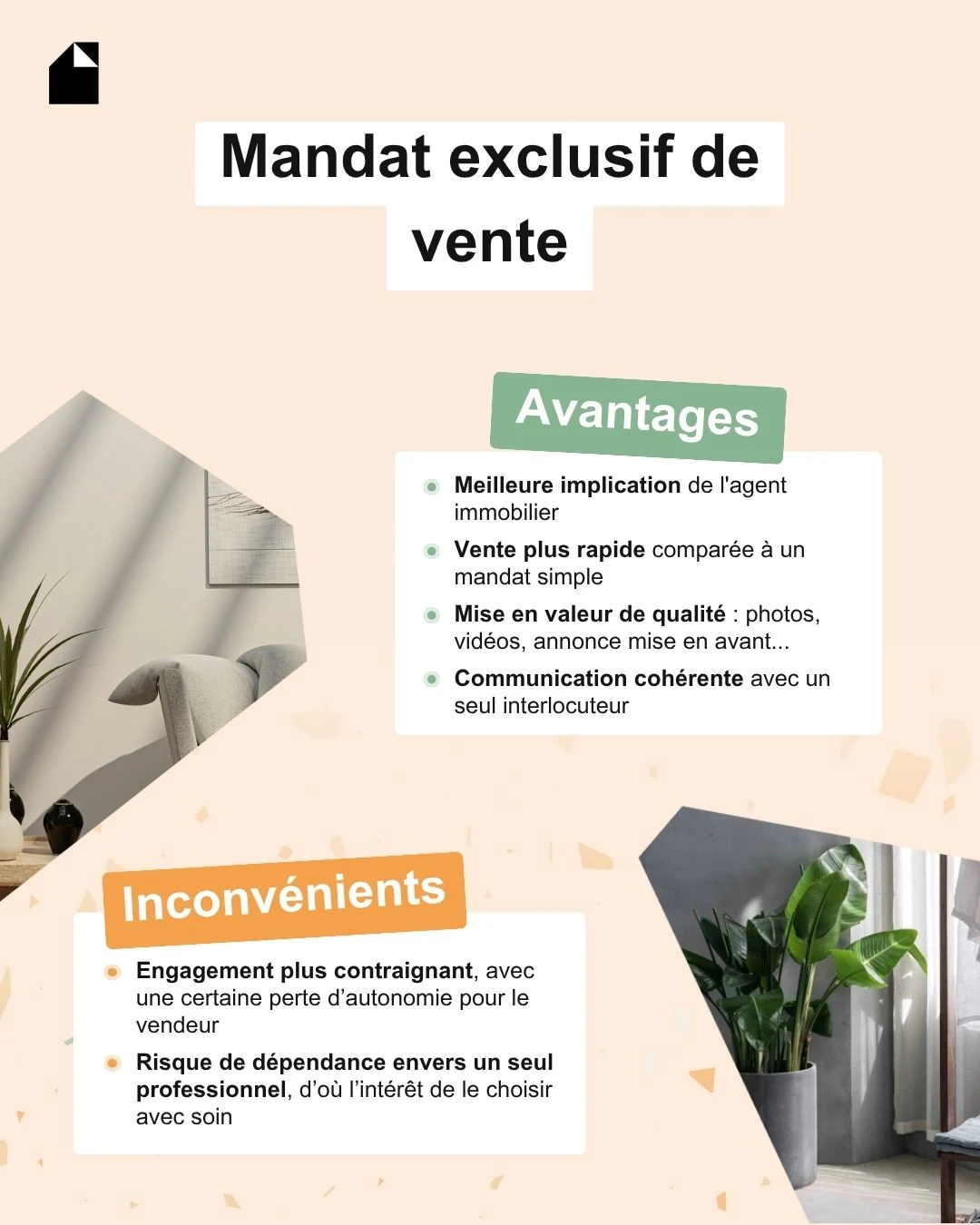 Infographie : Avantages et limites du mandat exclusif de vente