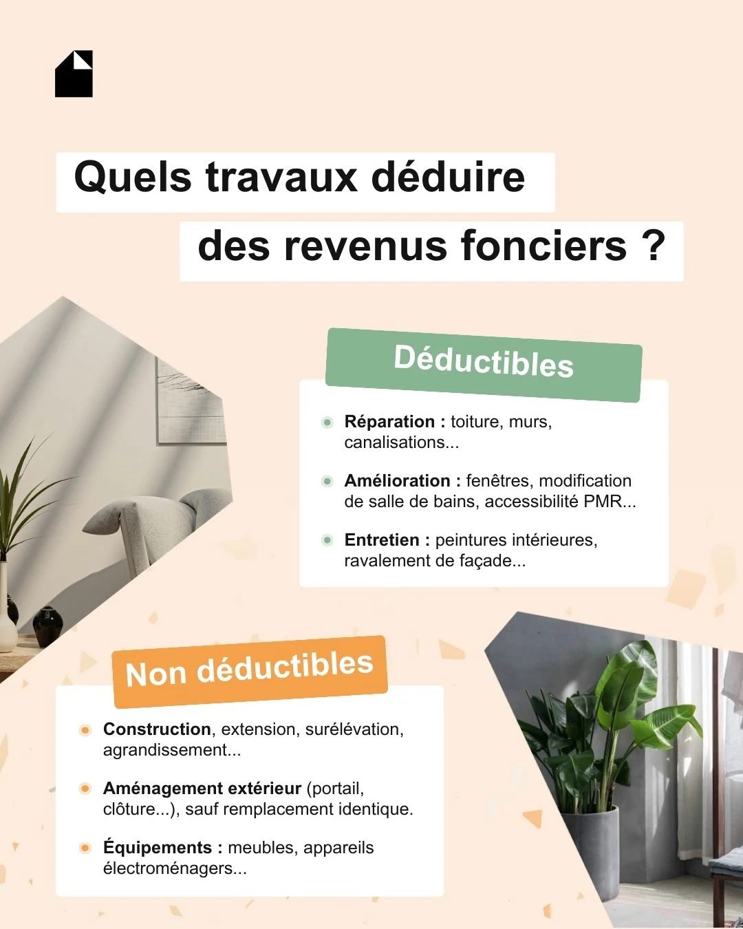 Les travaux déductibles des revenus fonciers
