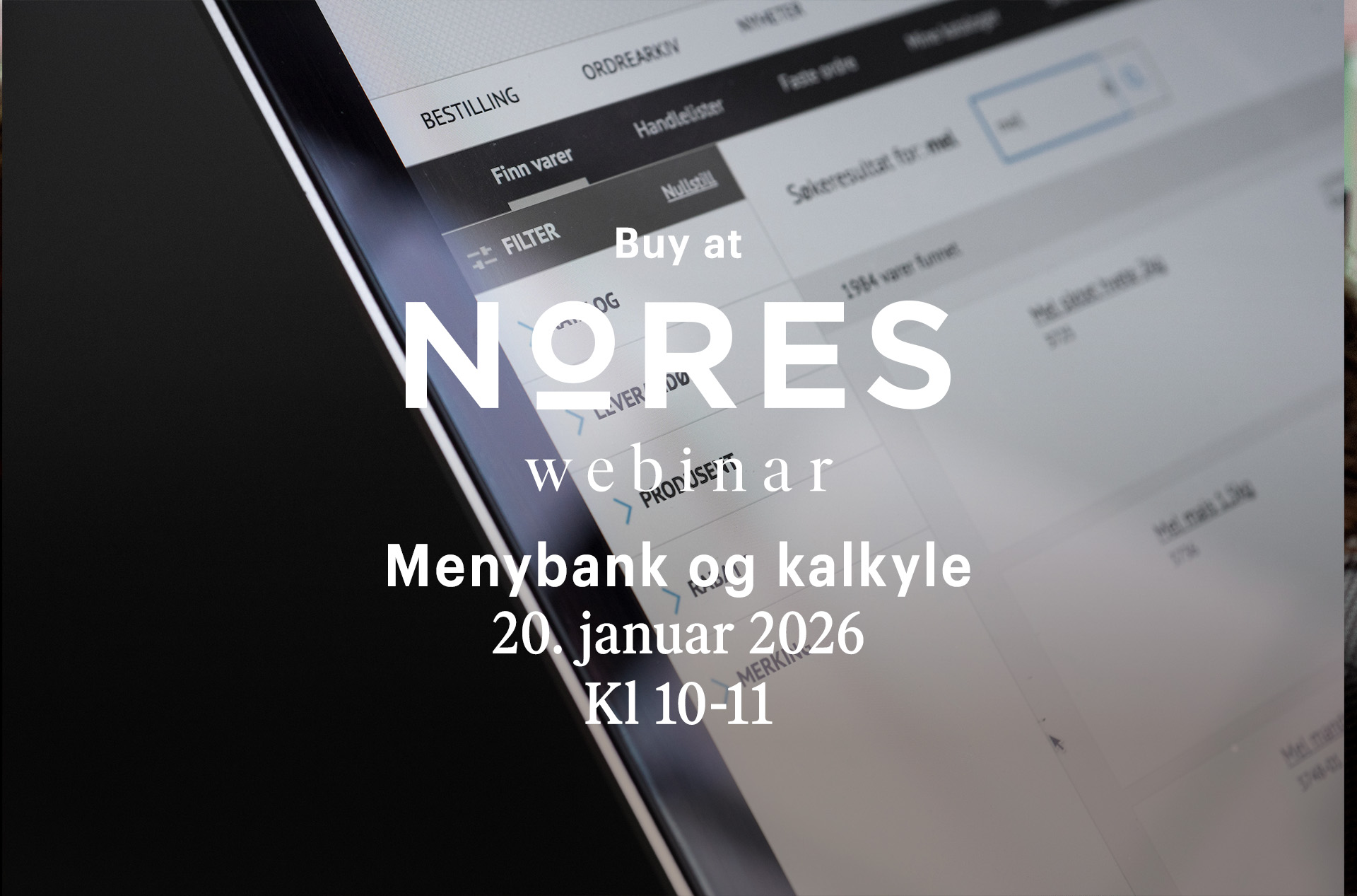 Lær deg alt om menybank i Buy at Nores