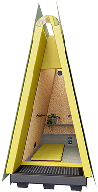 Interior panels in the shelter are mounted on Button-fix
