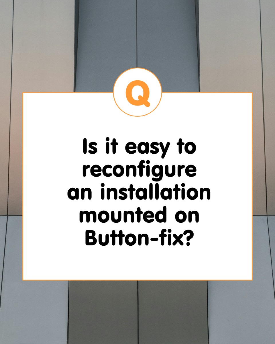 Q: Is it easy to reconfigure an installation mounted on Button-fix?

A: Yes. Button-fix products are specifically designed to allow easy removal and reinstallation of panels. This supports modular design, maintenance access, and even complete reconfiguration without damaging substrates - making them ideal for sustainable refurbishments or circular economy projects.

Explore how it works at button-fix.com

#Buttonfix #ReusableFixings #ModularDesign #SustainableRefurbishment #CircularEconomy #HiddenFixings #FixingTheFuture #LowWasteBuild #DesignForDisassembly #ConstructionTips