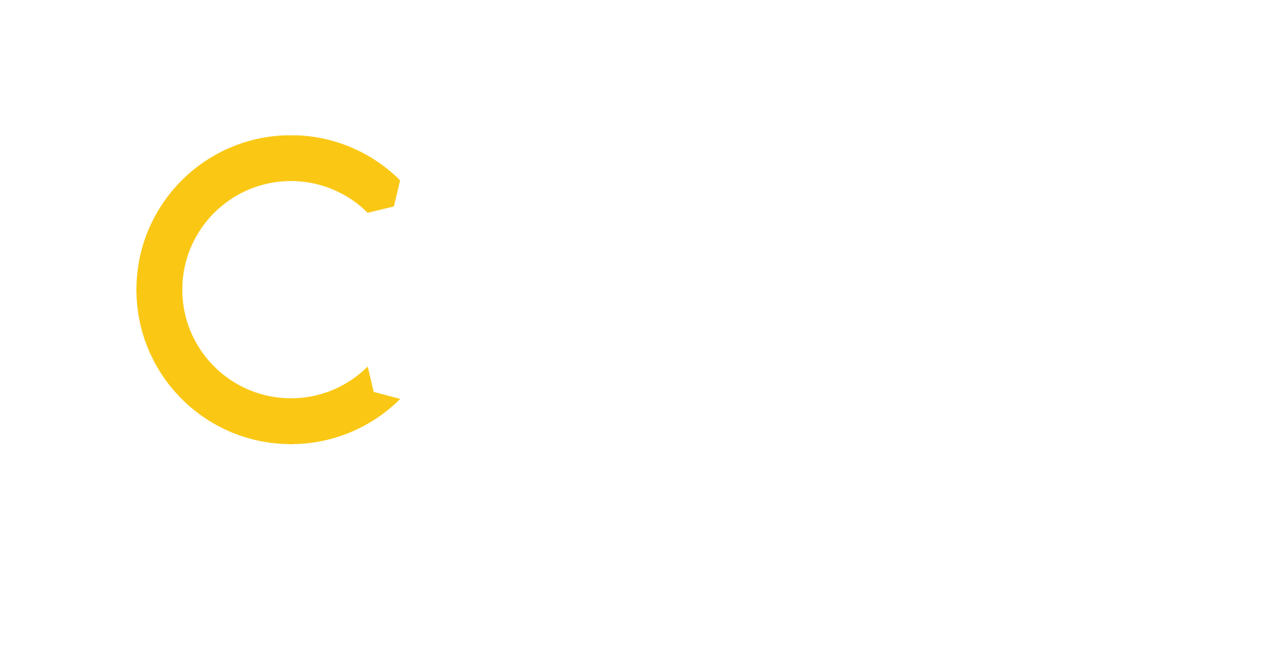 Centroplan Logo mit Claim in Weiß und Gelb