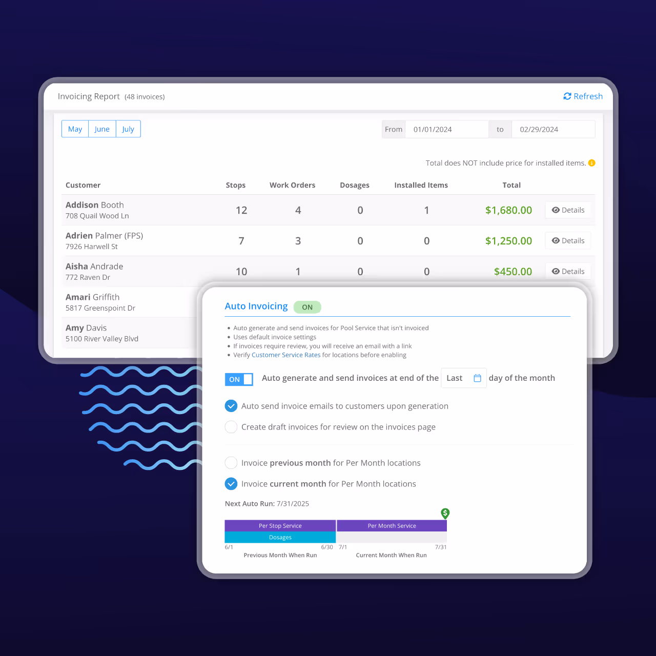 Mobile app for pool service business