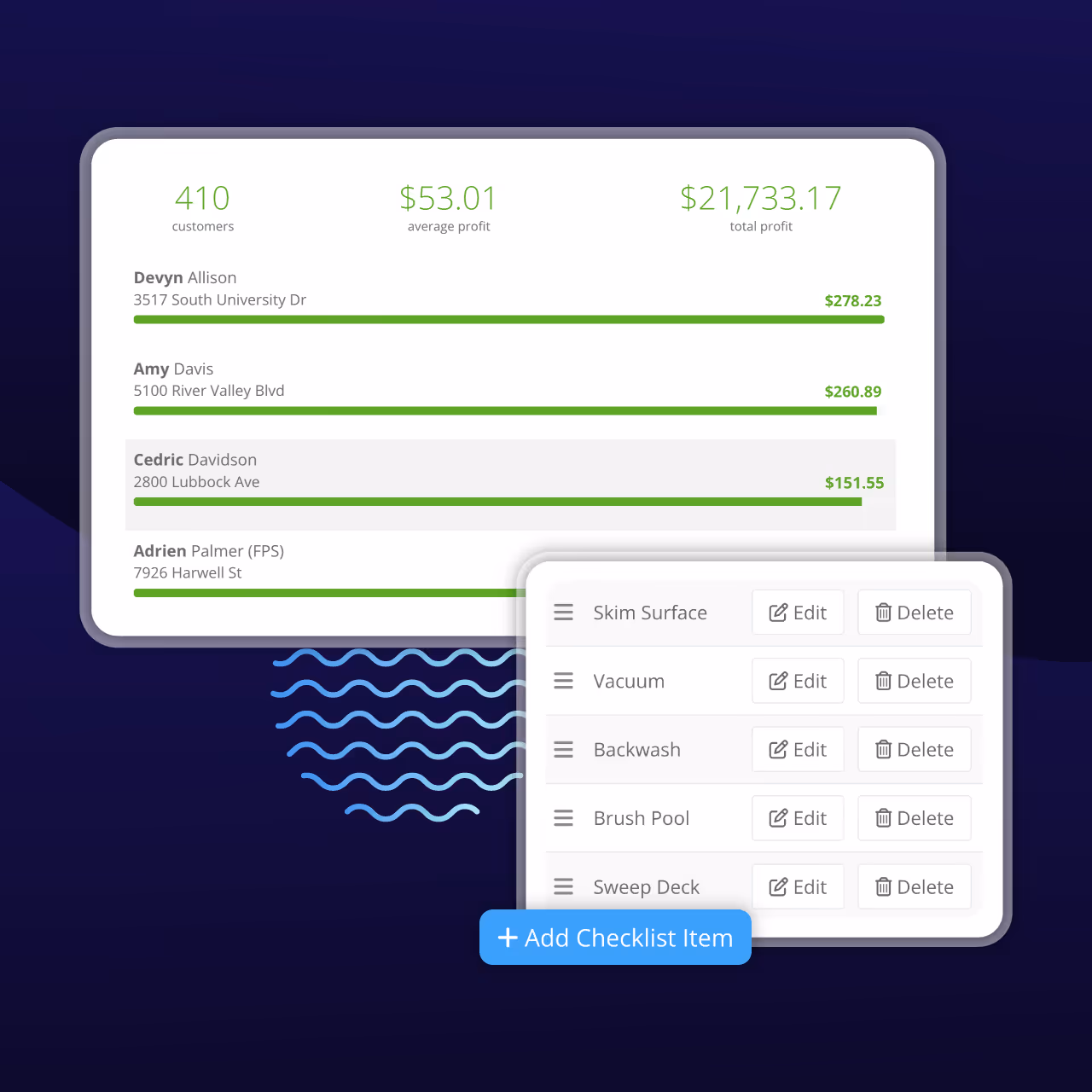 Mobile app for pool service business
