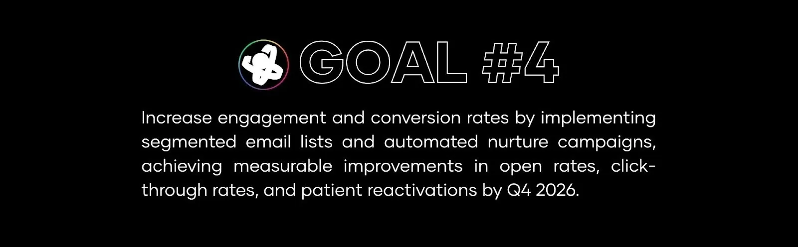 Infographic showing the 2026 email marketing goal for an aesthetic medicine practice