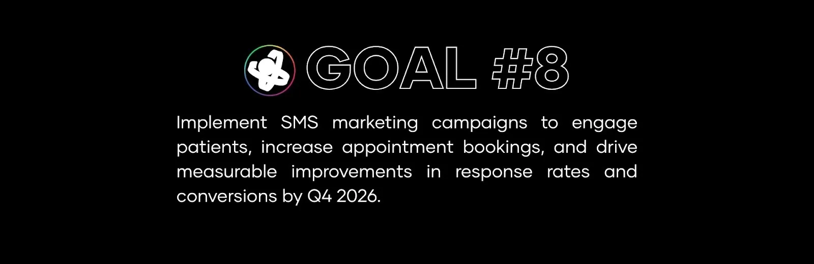 Infographic showing the 2026 goal for an aesthetic medicine practice