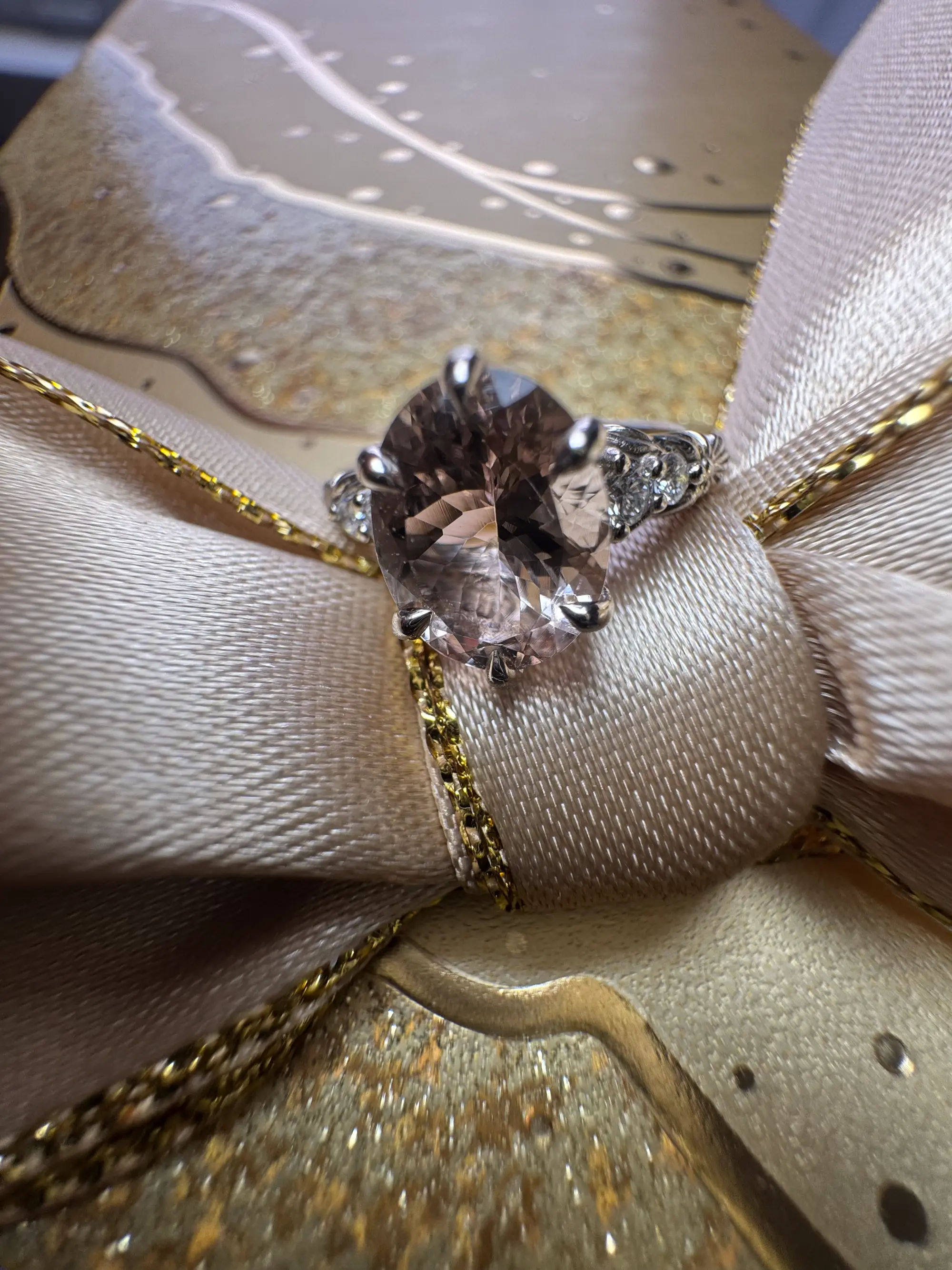 A stunning yellow diamond ring nestled within a circle of bright yellow flowers, symbolizing beauty and elegance.
