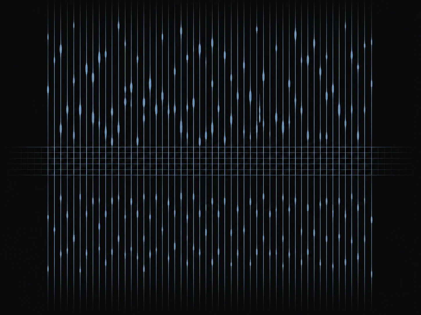 Abstract visualization of blue data streams on a dark background