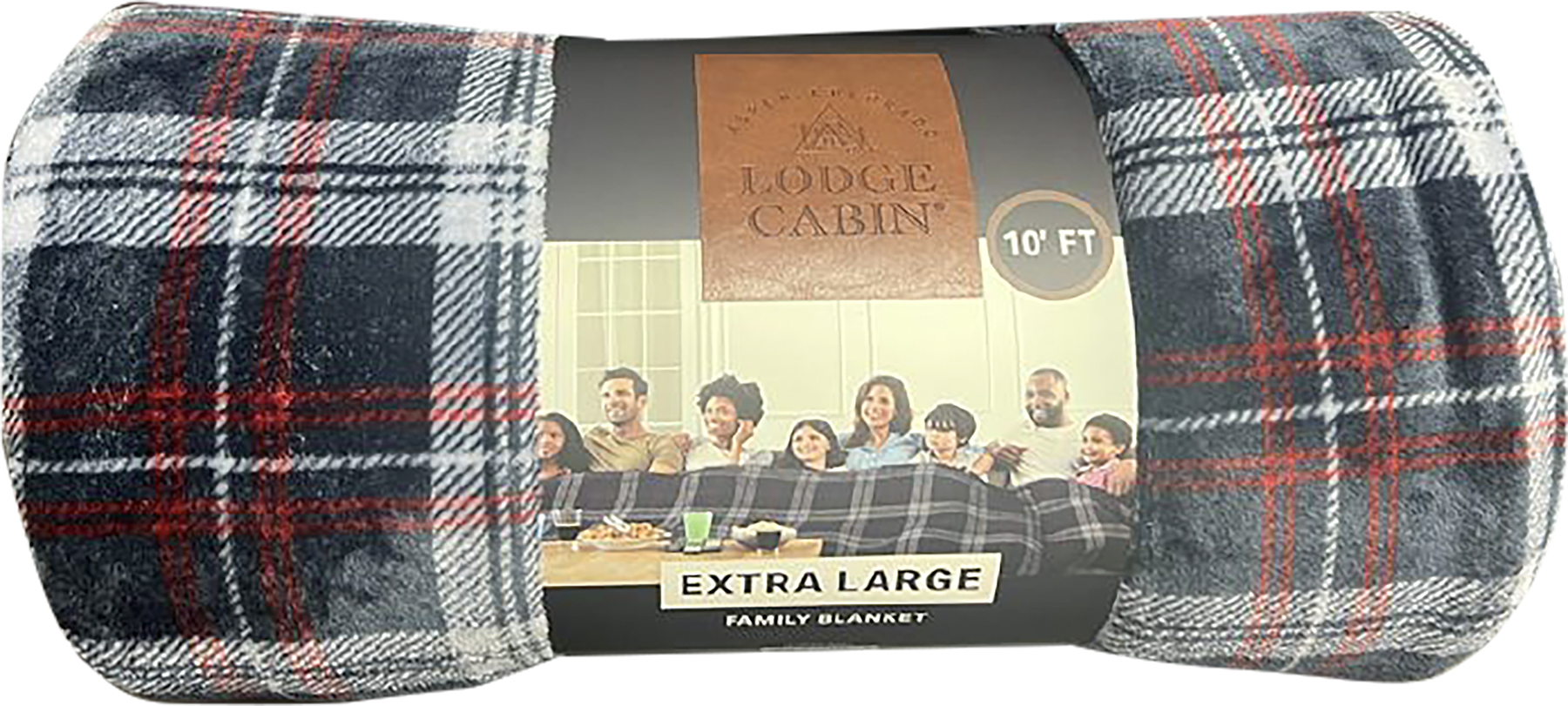navy and plaid posh home family blanket