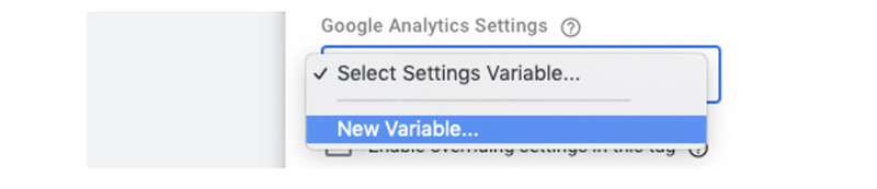 Creating a new variable in GA settings