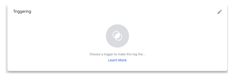 Edit icon in the Triggering section in GTM