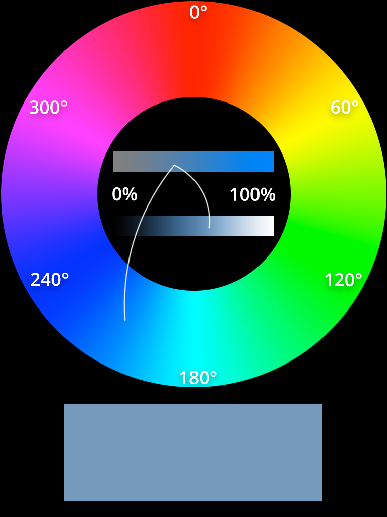 HSL color whell grayish blue