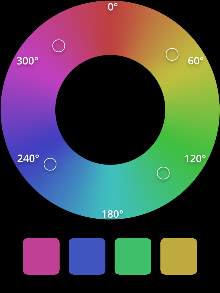 HSL tetradic color scheme