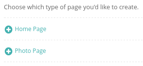 Wagtail admin panel: choosing new type of page
