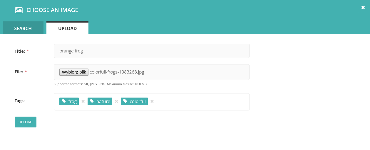 Wagtail admin panel: adding the page