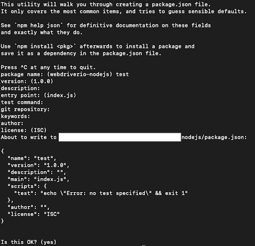 WebdriverIO setup 1