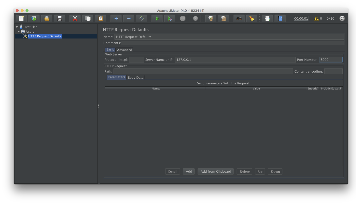 Adding HTTP Request Defaults in JMeter