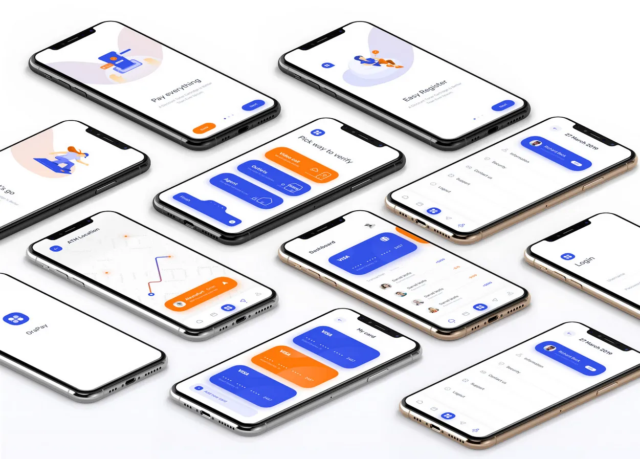 Contrasting colors in fintech app design