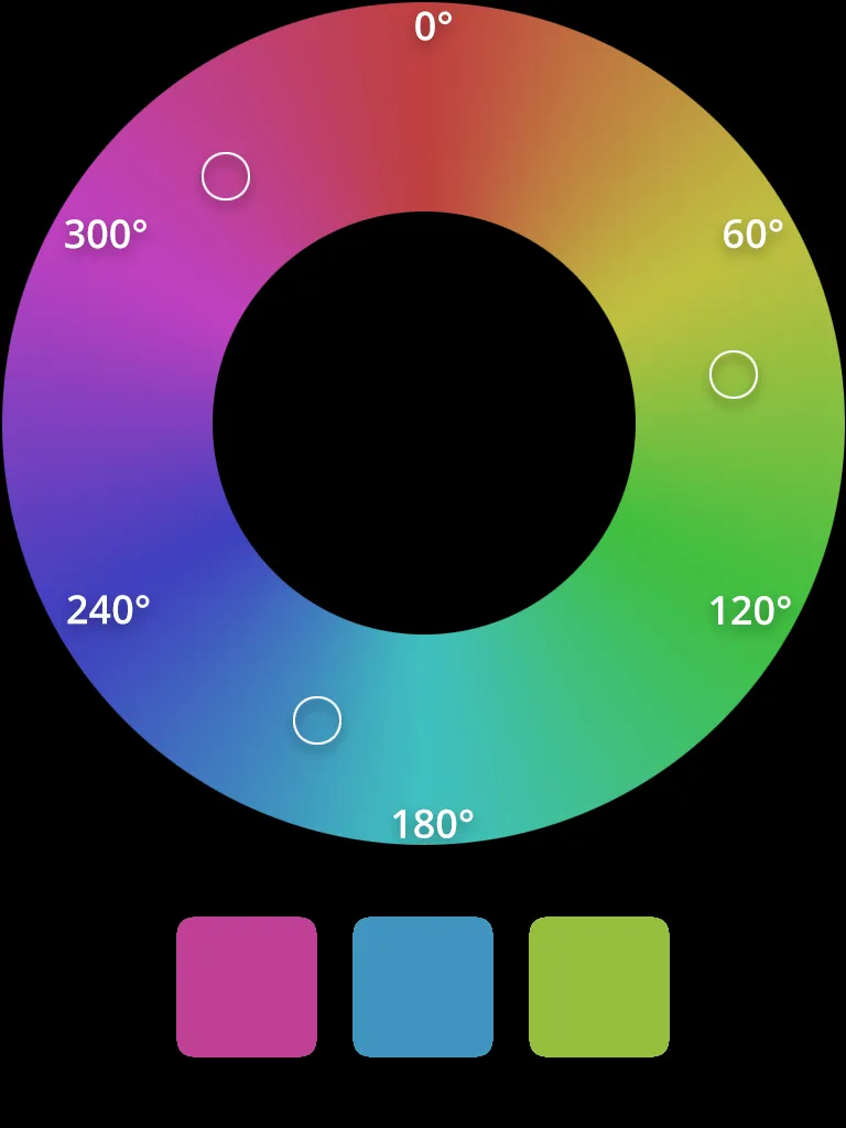 HSL triadic color scheme