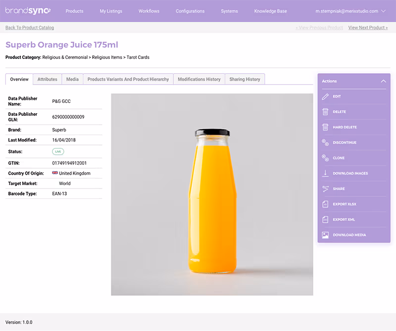 BrandSync product view