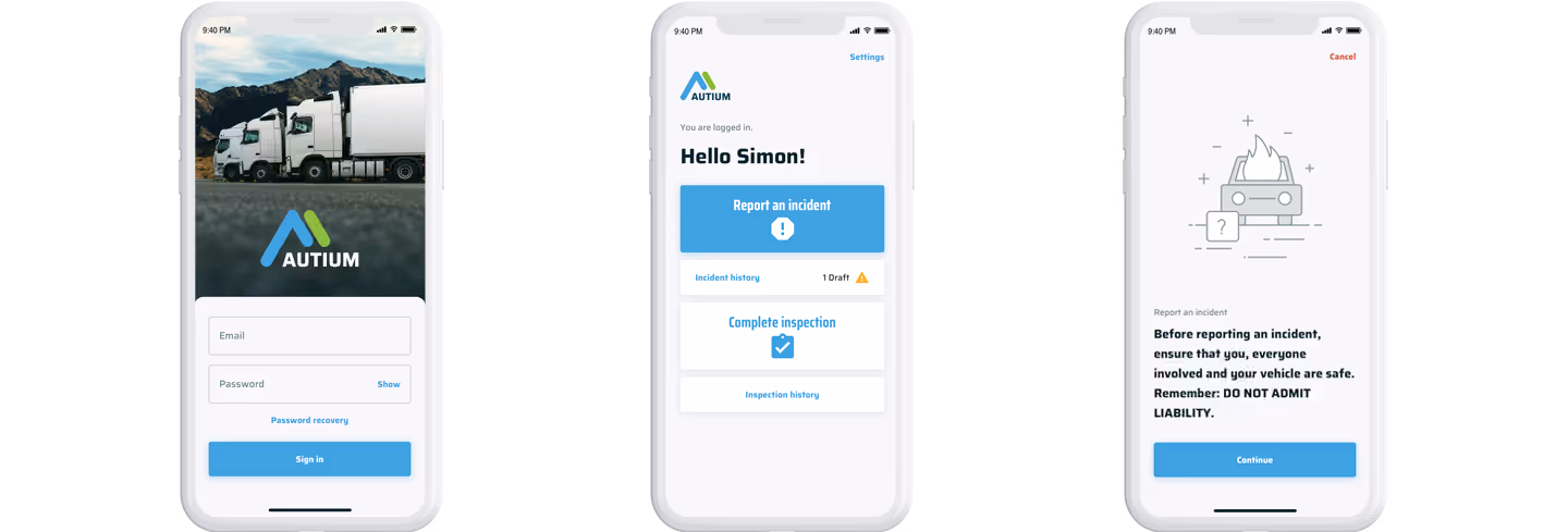 Autium mobile app design