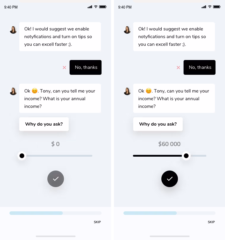 Registration steps design by Merixstudio