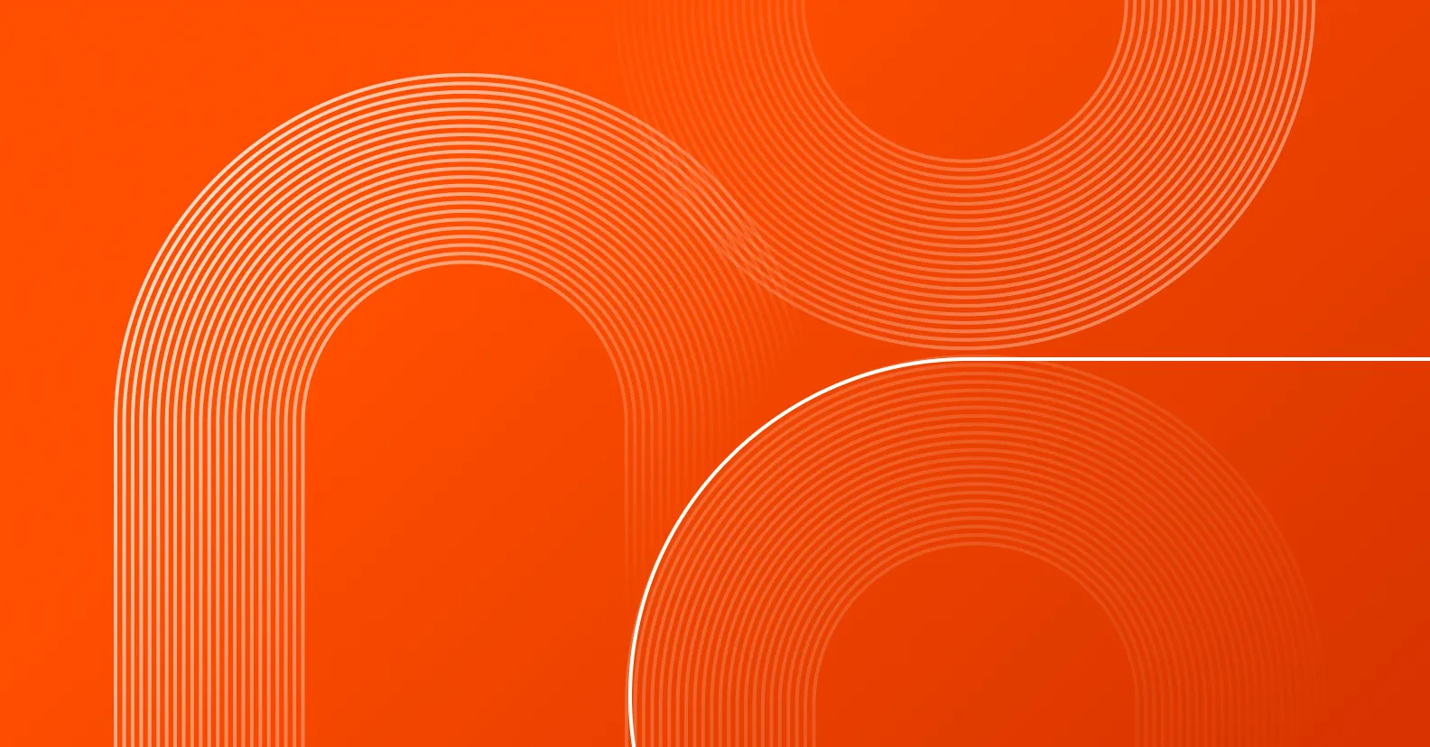 Abstract orange background with flowing curved lines and geometric shapes creating a modern, minimalist design pattern.