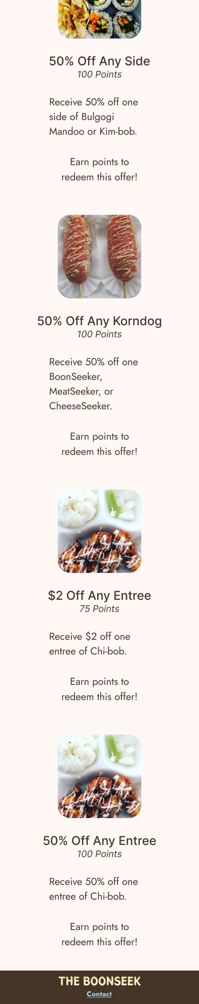 Rewards screen mockup - bottom half of page