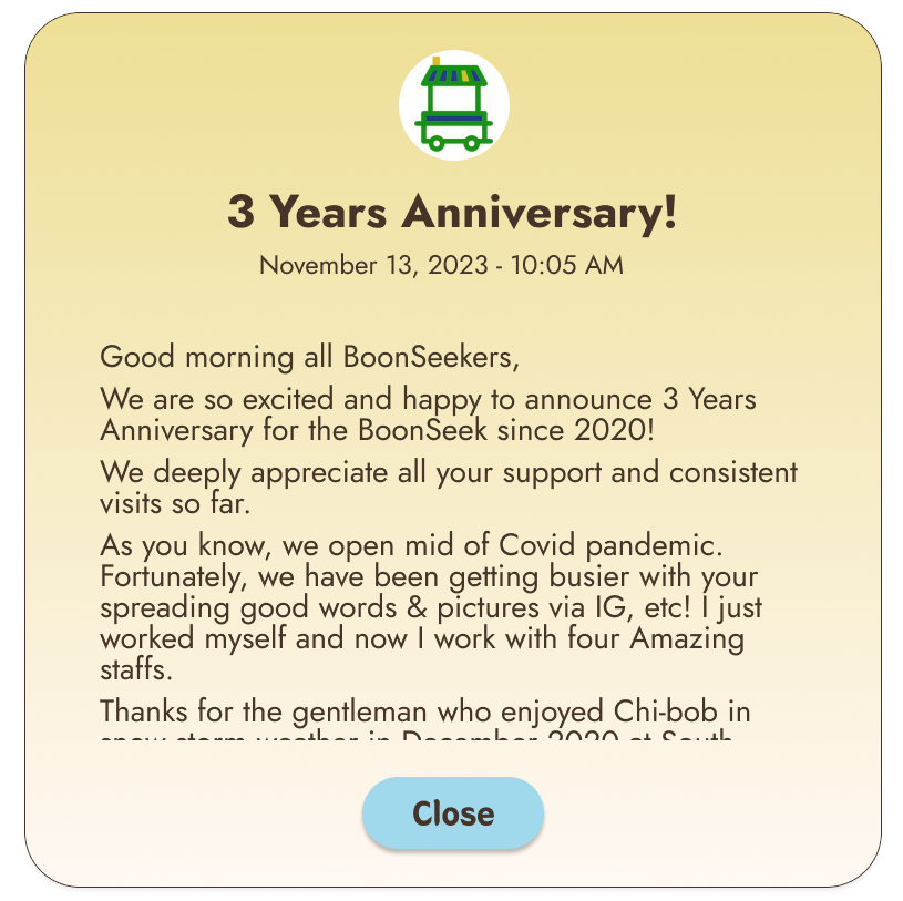 Update notification mockup