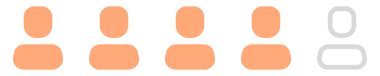 4 of 5 user icons filled