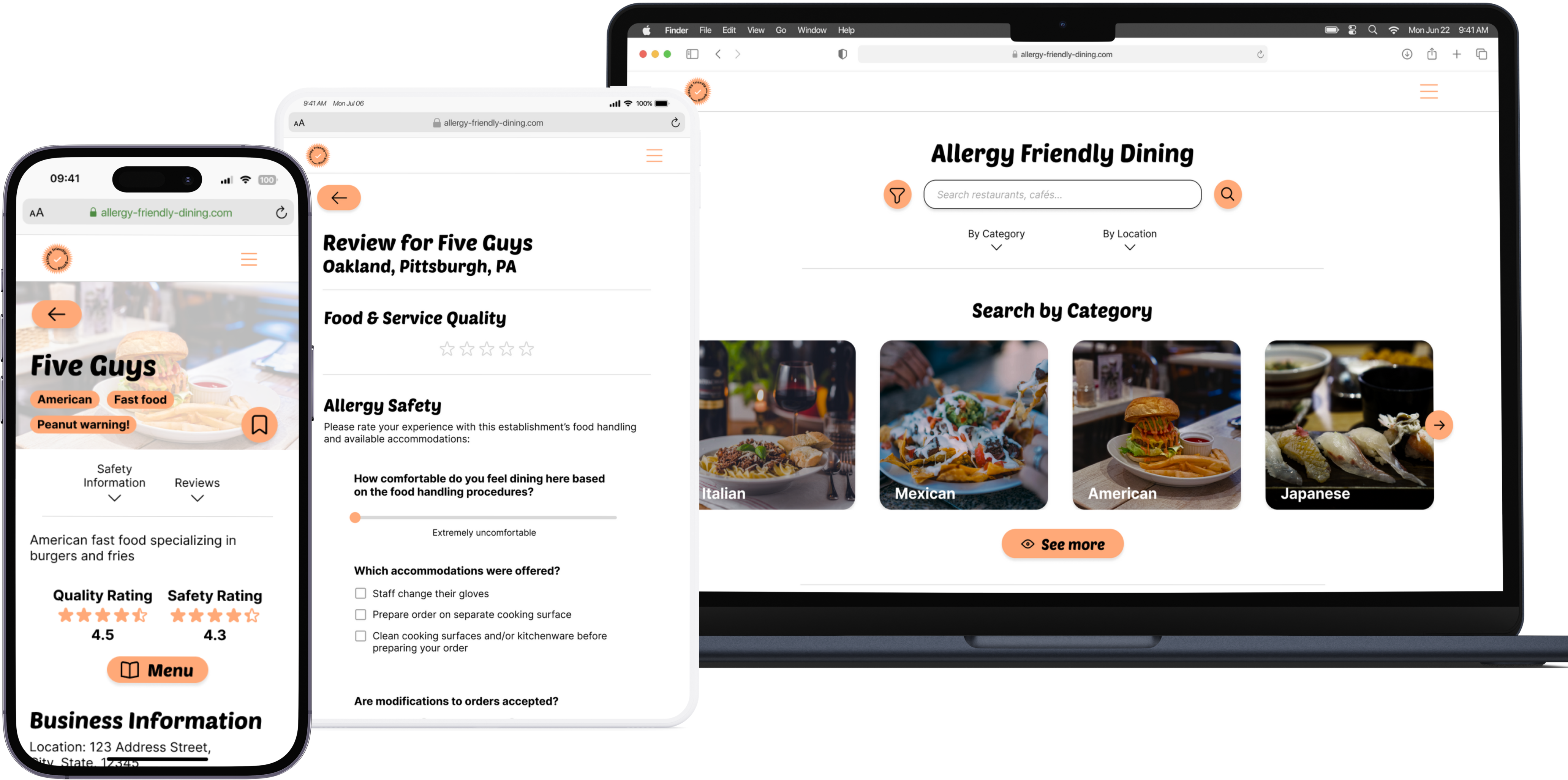 Mockups of AFD platform on various devices
