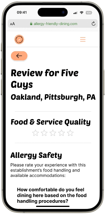 GIF of process of writing a review for a business