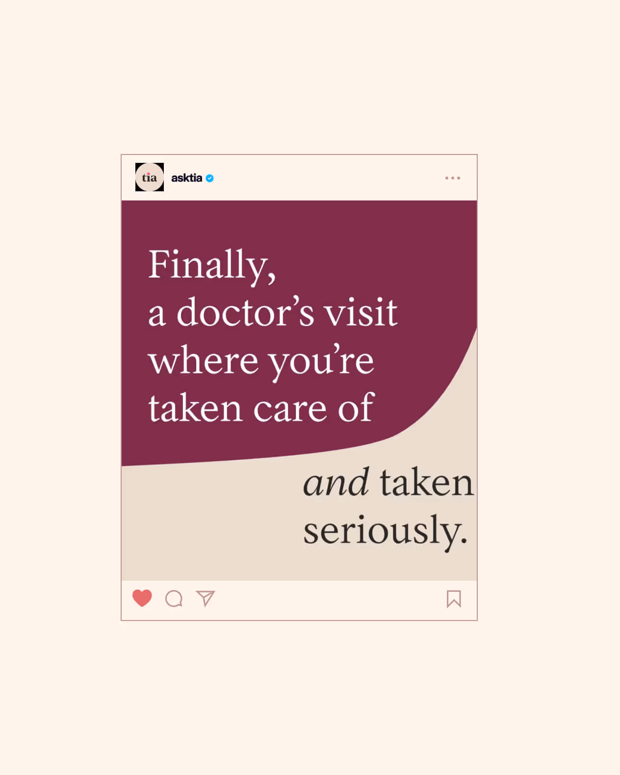 A red and white poster with the words, finally, a doctor's visit