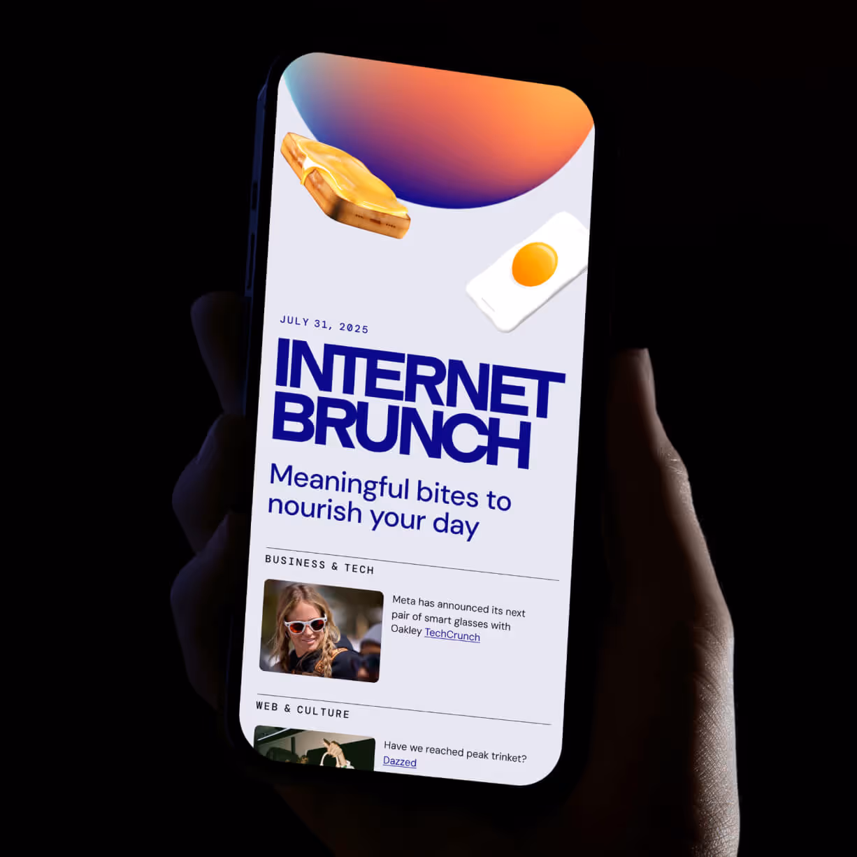 Internet Brunch open on an iphone