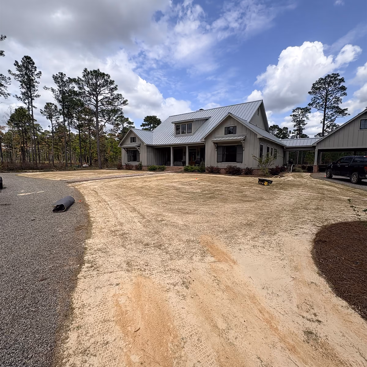 South Carolina yard before compost topdressing.