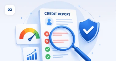 Illustration of correcting credit report errors to improve credit.