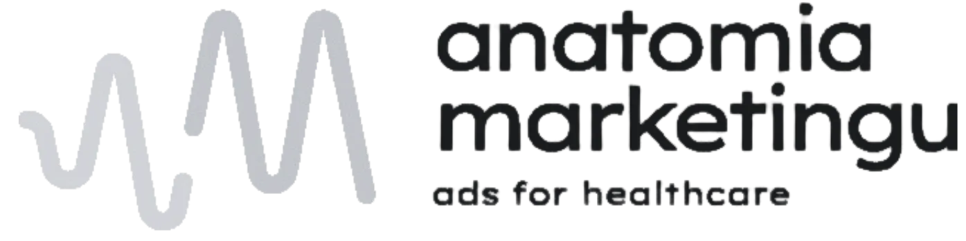 Logo anatomia marketingu z napisem ads for healthcare.