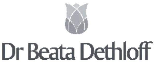 Logo kwiatu tulipana nad napisem Dr Beata Dethloff.