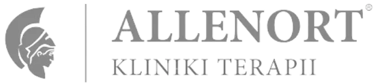 Logo ALLENORT KLINIKI TERAPII with a stylized helmeted head symbol